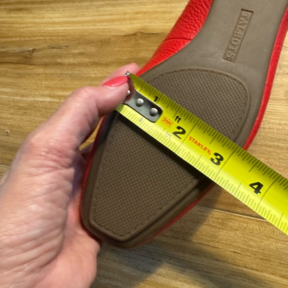 Talbots Vibrant Red Leather Loafers with Chain Detail - Picture 4 of 11